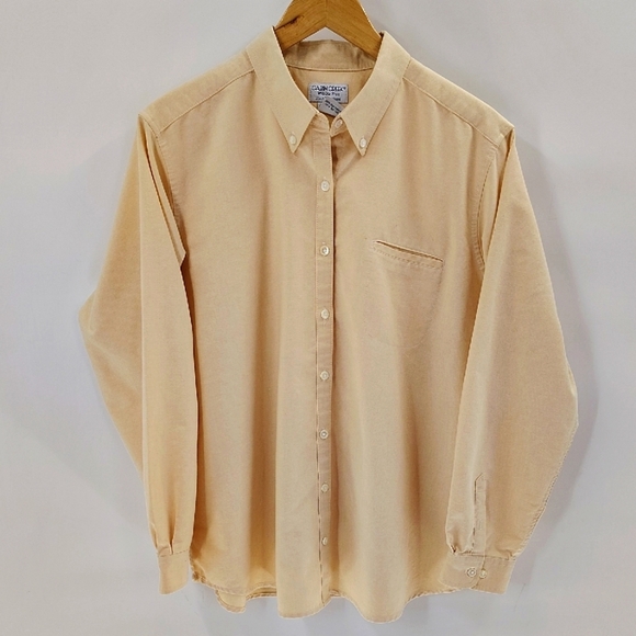 Cabin Creek Button Down Top Pale Light Yellow Top Size 18W Wrinkle Free - Picture 1 of 7